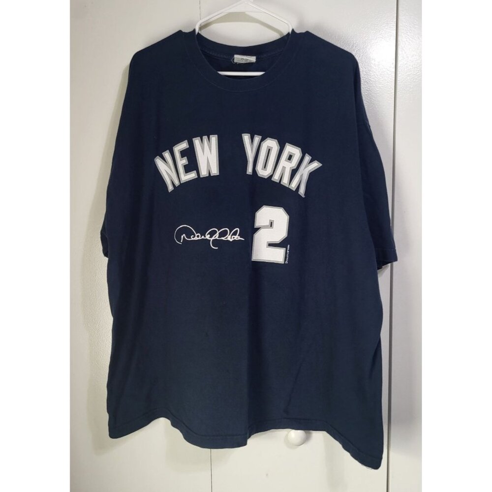 Dynasty 2XL MLB New York Yankees Derek Jeter #2 Navy T Shirt 100% Cotton 2004